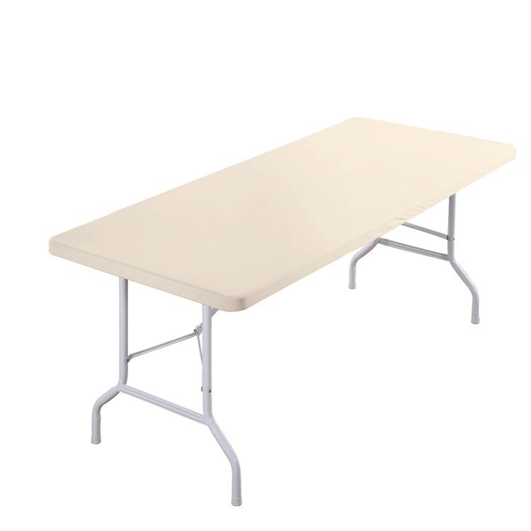 Stretch Fabric Rectangle Cloth Table Top Cap Fitted Covers for Feet Washable Polyester Elastic Home Banquet Picnic Wedding Exhibition Show 30 x 72''