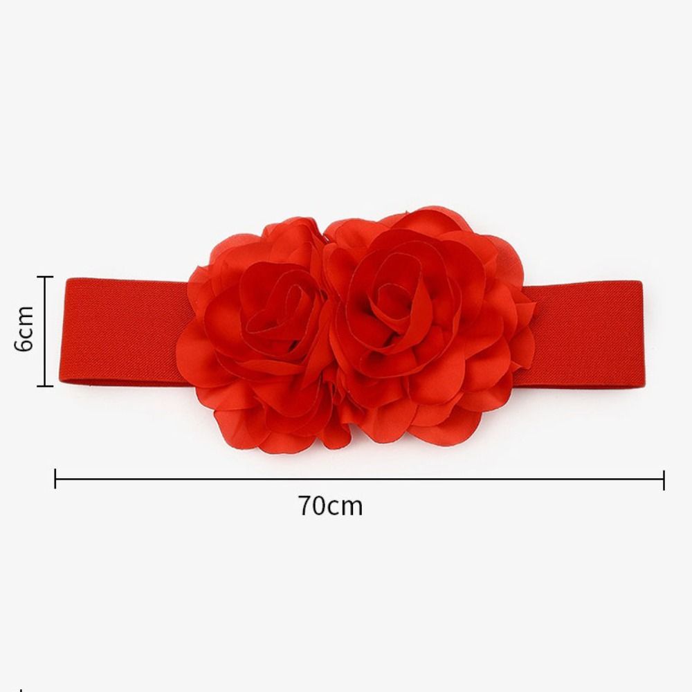 Large Flowers Waist Belt Elastic Corset Belt Elegant Stretch Waistband Dress Accessories