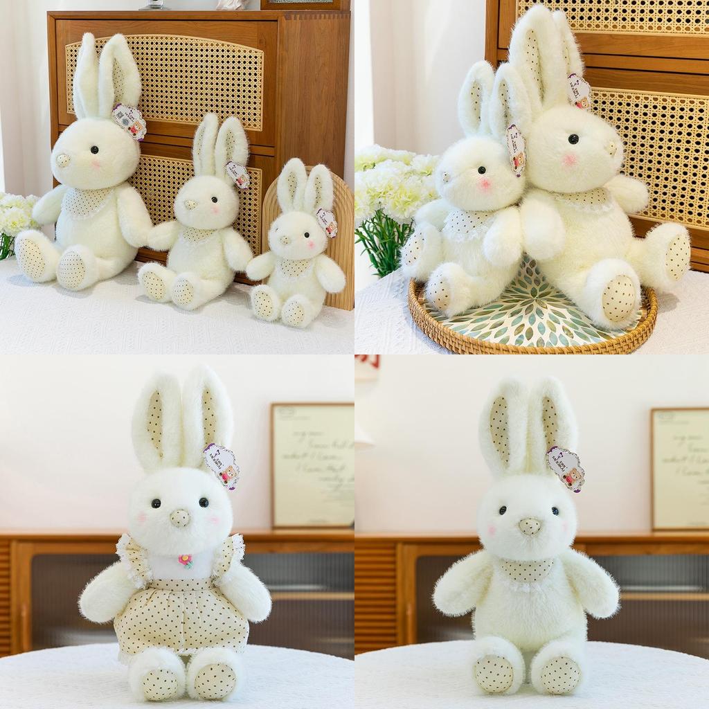 Cute Polka Dot Bunny Plush Toy With Pp Cotton Filling For Girls And Kids Gift