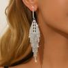 Fashionable new shiny full diamond design earrings with elegant and luxurious style, high-end ear accessories for women