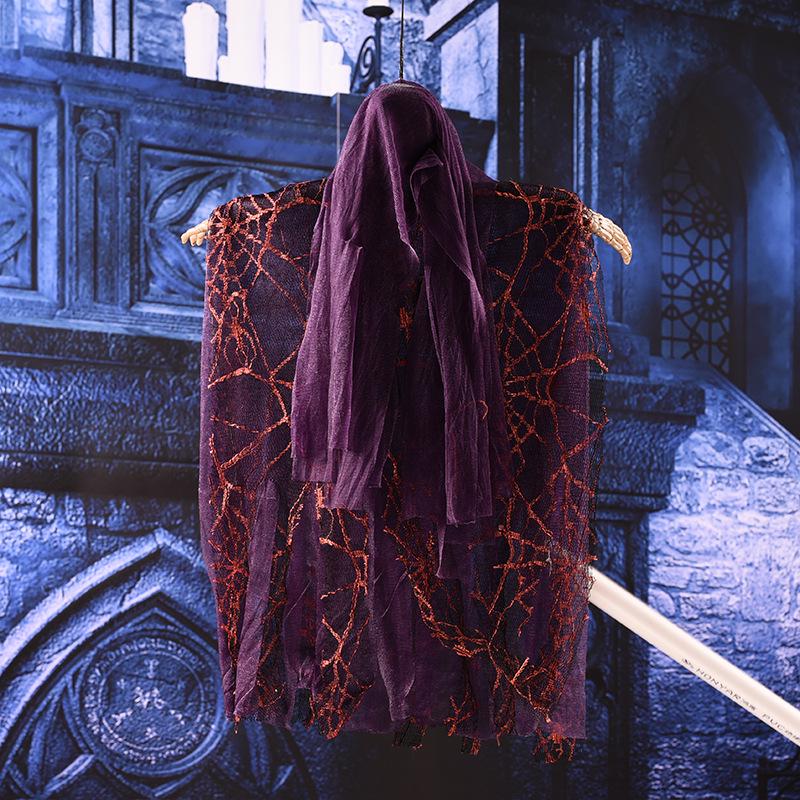 Lumini LED de Halloween Fantomă agățată cu sunet de groază și lumină Recuzită înfricoșătoare animatronică pentru petrecerea acasă, în interior, în exteriorul curții