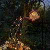 Solar Kettle Light: Outdoor Garden Decoration with Wrought Iron Water Sprinkler