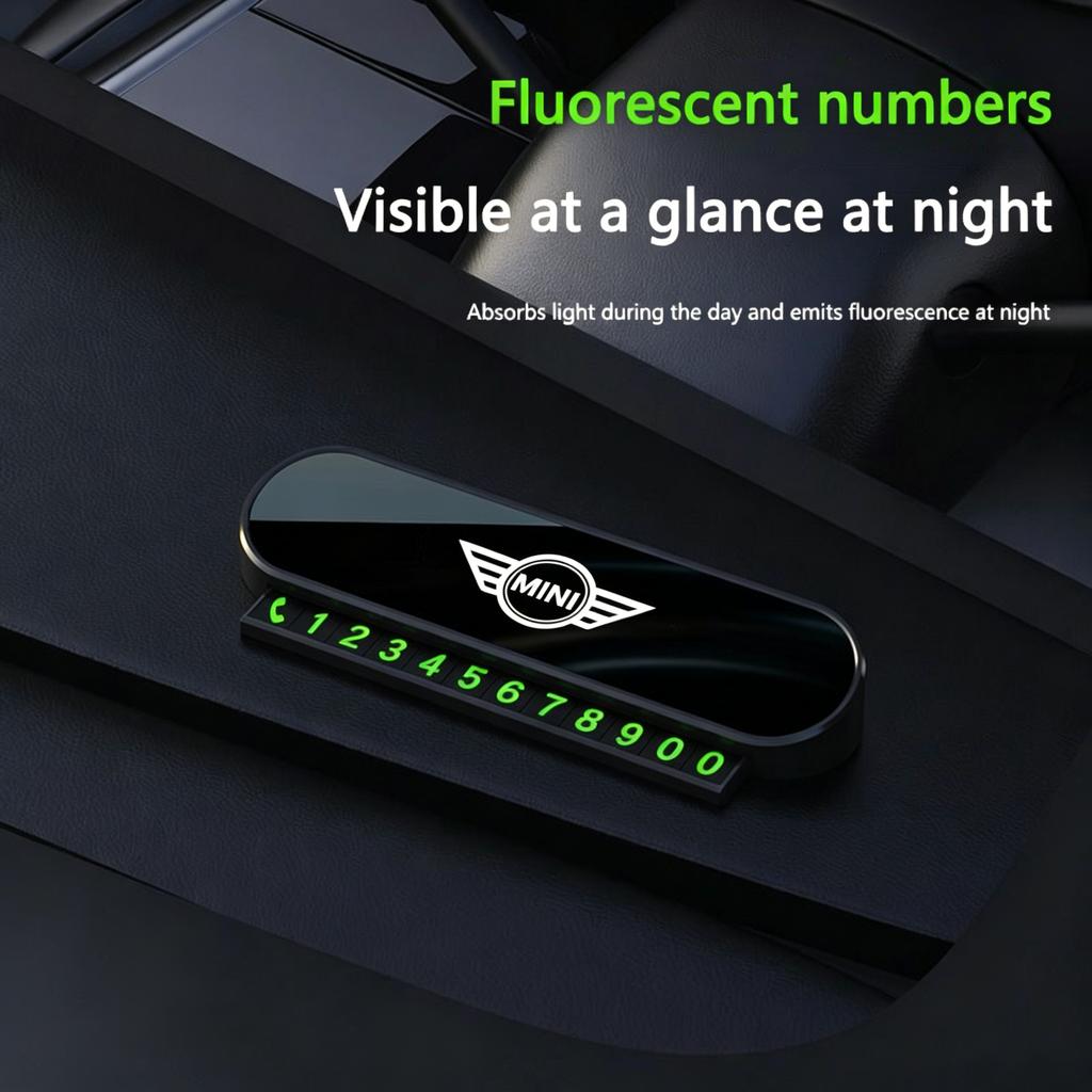 Car Phone Number Card Temporary Parking Card Plate For BMW Mini Cooper Countryman Clubman R55 R56 R60 F54 F55 F56 Sticker Ps2