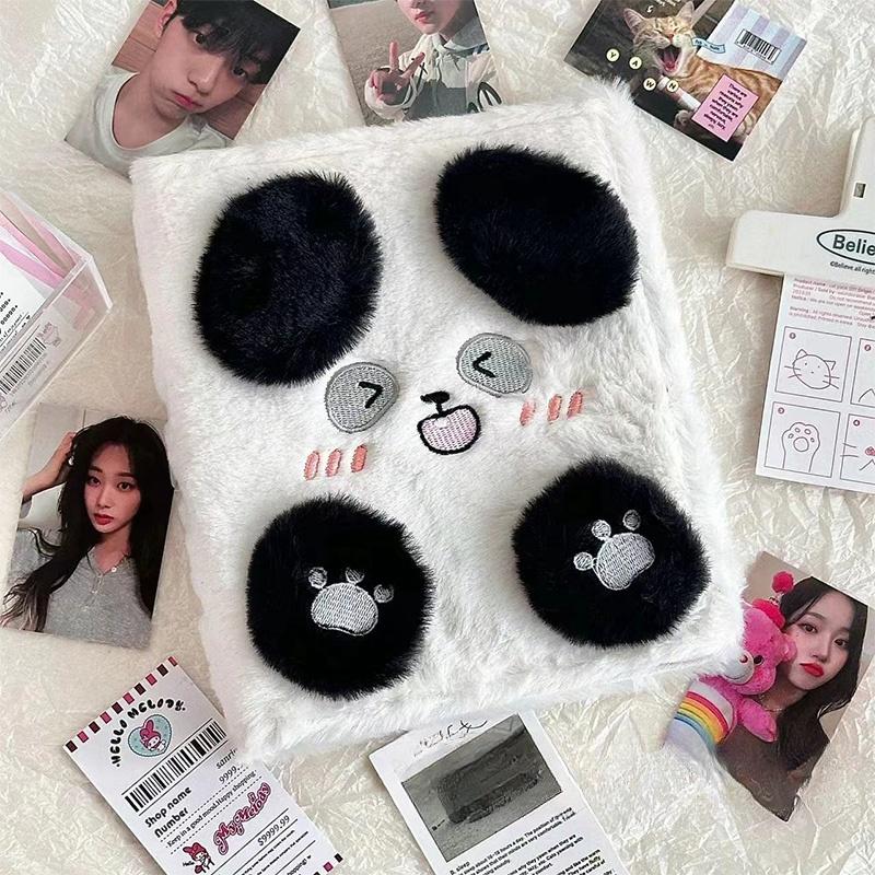 A6 Kpop Cartoon Plush Collect Book Binder Po Album Idol Card Holder Book Cute Girl Diary Planner Cover School Stationery