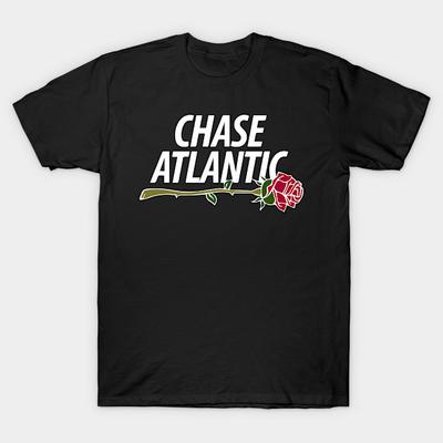 Men Black Print T-shirt Chase Atlantic No-Cut Transfer Paper Print Cotton Tshirt - Men's Summer Cotton Graphic Tee