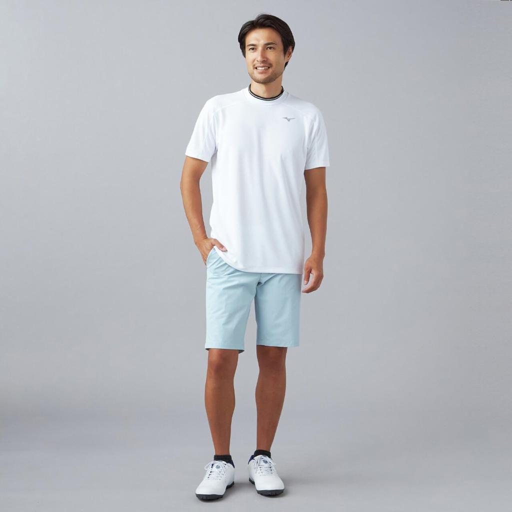 Golf Wear Ice Touch Solar Cut Short Sleeve Mock Neck Cooling Size M [Mizuno] Shirt, Sweat-wicking, Quick-drying, Touch, 52MAD002, Men's, White,