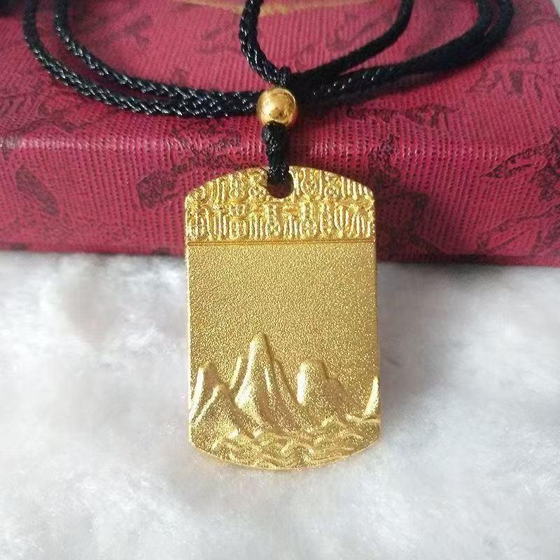 

Versatile Gold Landscape Pendant for Men - Stylish Gift for Dad