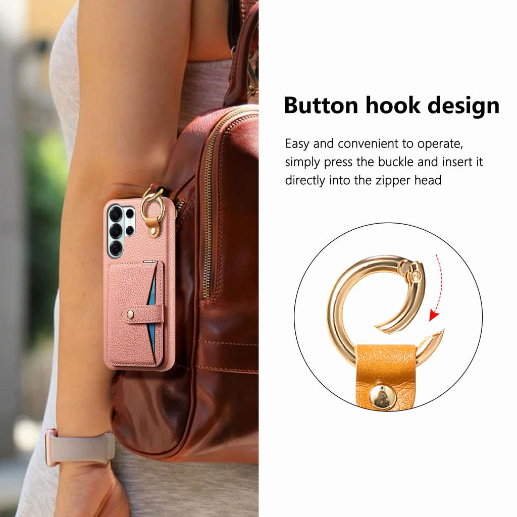 Card Solt Ring  Holder Leather Case For Samsung S26 Ultra S25 S24 Plus S23 S22 A17 A07 with Makeup Mirror Shockproof Stand Cover