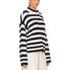 Comfortable Versatile Fashion High Neck Knitted Sweater Female Fall and Winter Loose Striped Long-sleeved Knit Sweater Sweater Coat Female