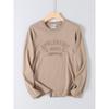 Foreign Trade Surplus Cotton Washed 3D Embossed Printed Long-Sleeve T-Shirt for Men, Autumn Round Neck Casual Base Shirt