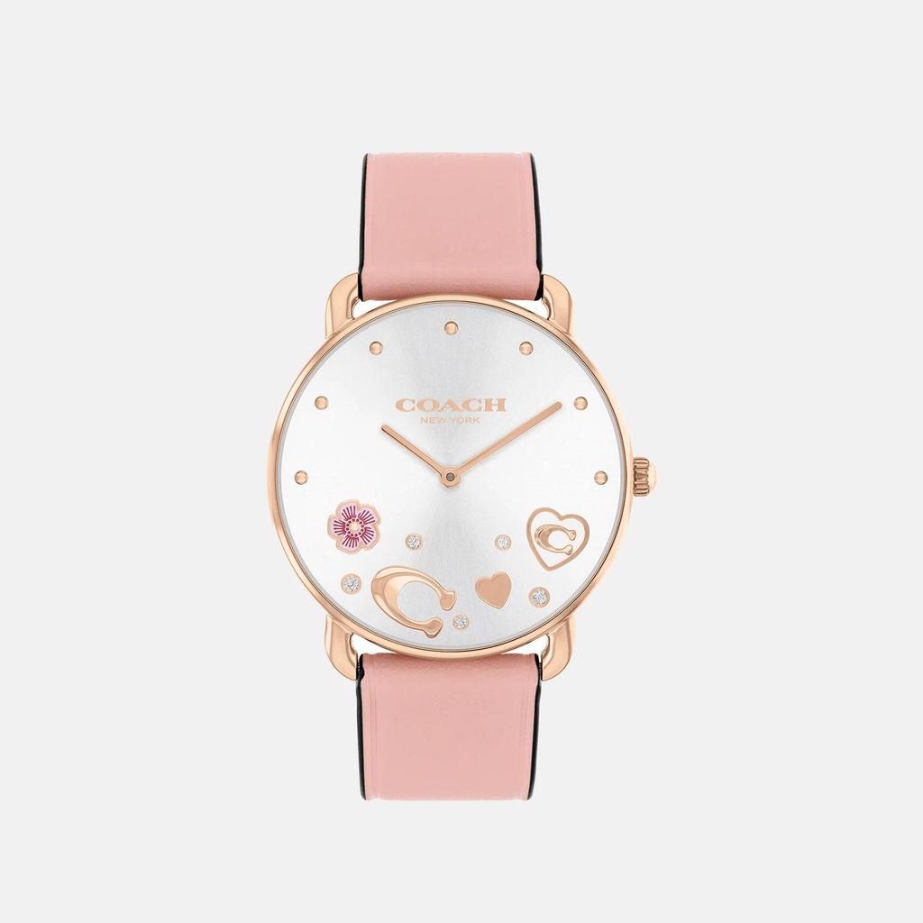Coach Elliot Silver White Dial Women's Watch 36 Mm - 14504295