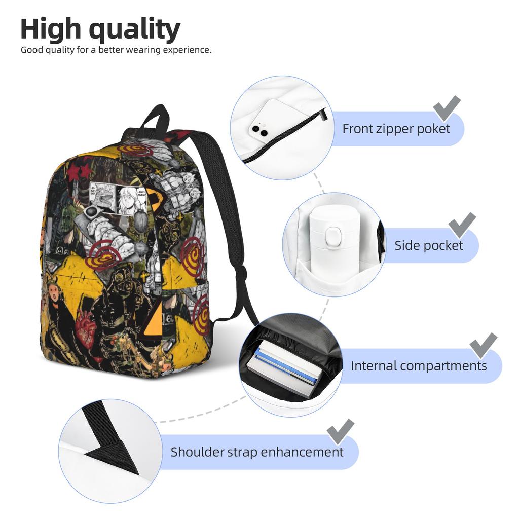 Dorohedoro Anime Casual Backpack Sports Student Hiking Travel Daypack for Men Women Laptop Computer Shoulder Bag