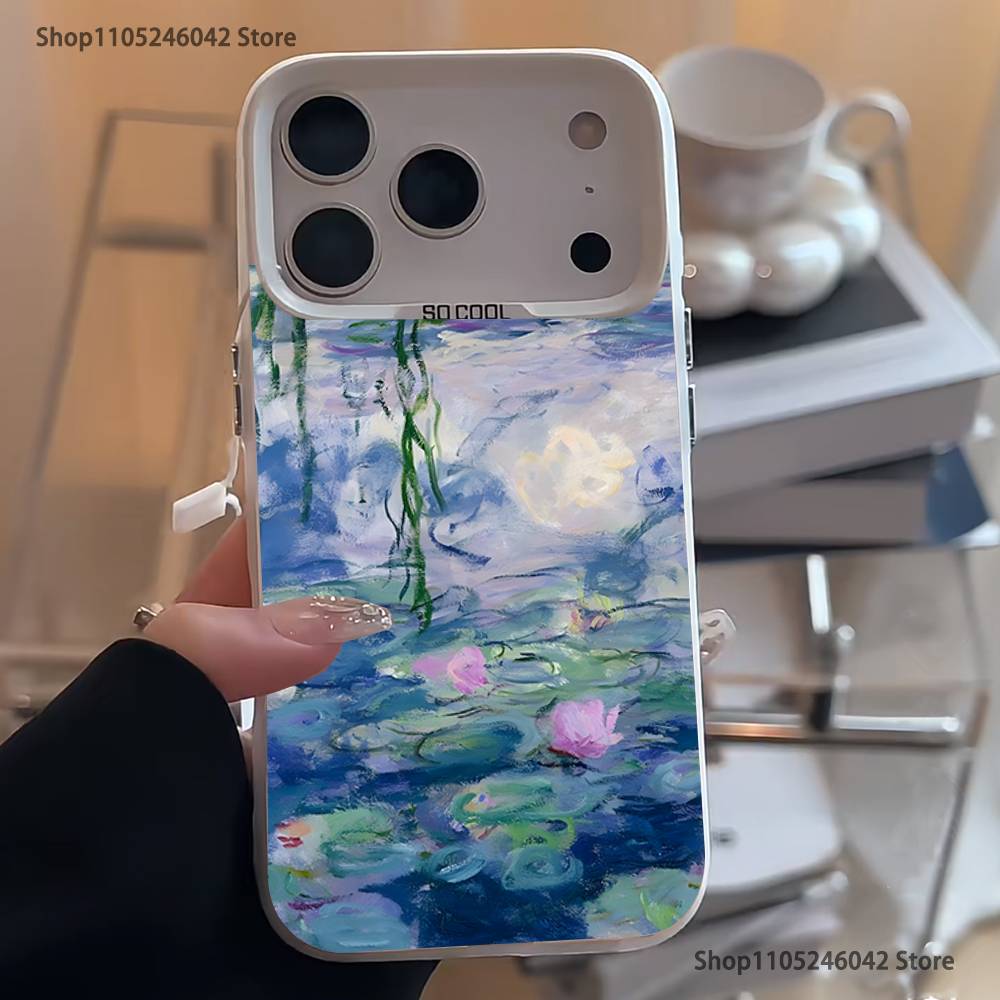 

C-Claude Monet Garden Paint For iPhone 17,16,15,14,13,12,11,Mini,Pro,E,SE4,XS,MAX White Shockproof Candy Matte Cover iPhone16Plus