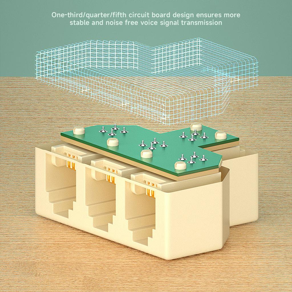 3-Way Phone Line Splitter Adapter Telephone Splitter Phone Jack Splitter for Efficient Communication Good Effect