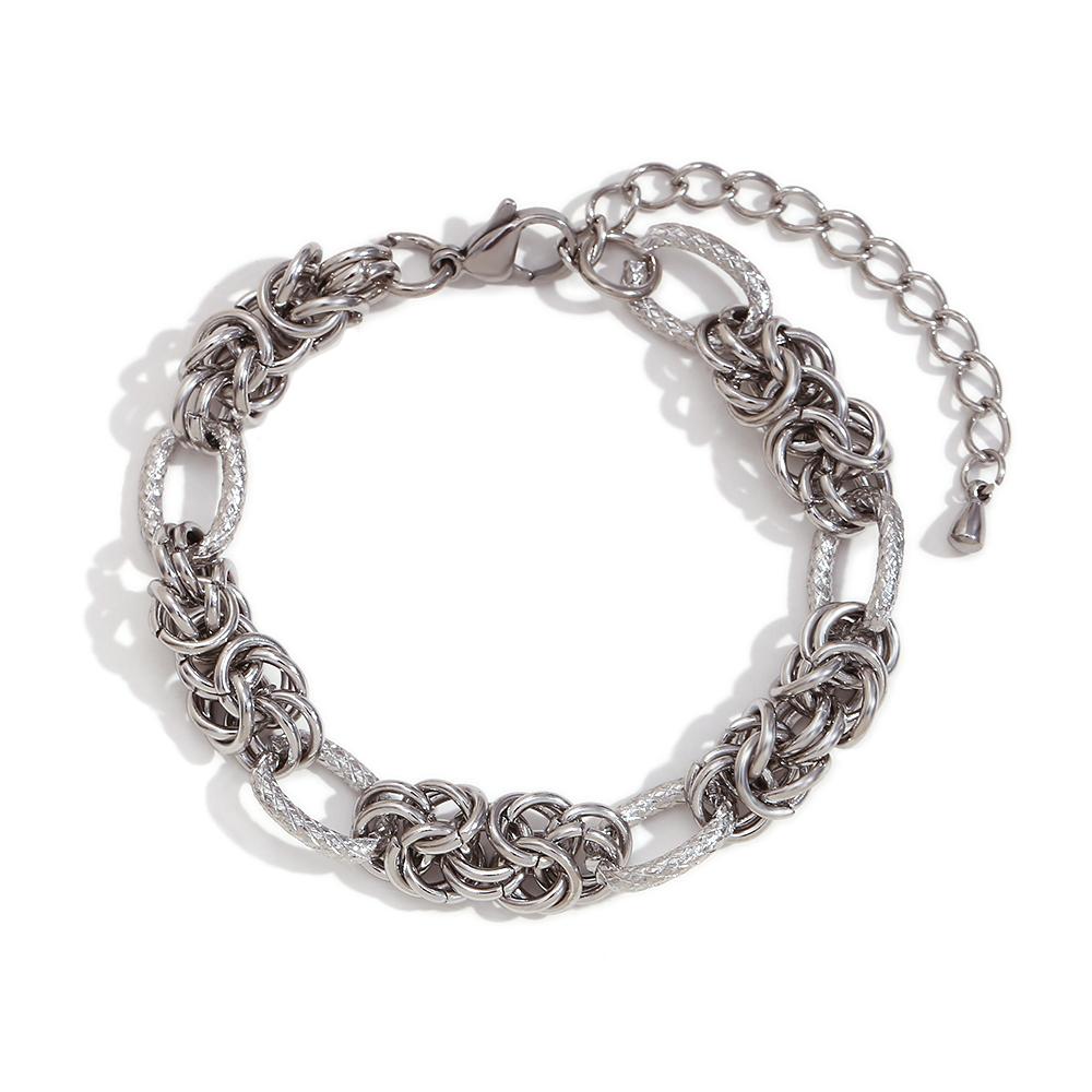 

Mamaciatslay 316L Stainless Steel Waterproof Twisted Chain Bracelet For Women Trendy Daily Wear And Party Jewelry 2026 Gifts 17cm серебряный
