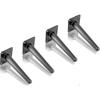 4pcs 8 Inch Furniture Legs, Oblique Conical Metal Legs Matte Black Mid-century