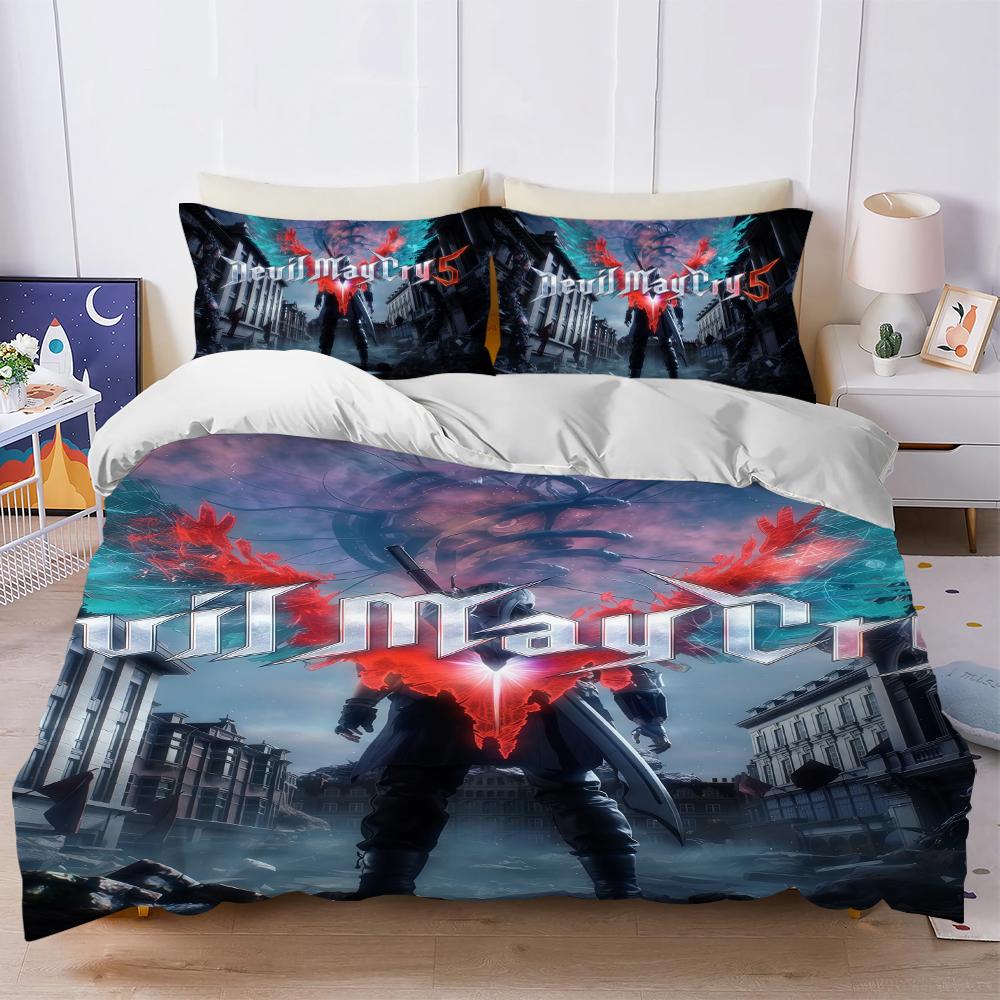 Game D-Devil May C-Cry Duvet Cover Set Soft Wash Bed 3 Piece Summer Comfortable Student Dormitory Home Baby Bedding Best Seller