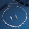 Accessories Bridal Necklace Earrings Set Full Diamond Fashion Temperament Dress Cold Niche Accessories