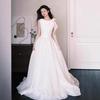 Trailing Light Wedding Dress 1011 New Small Bridal Morning Gown Dress Certificate Engagement White Bow Dress