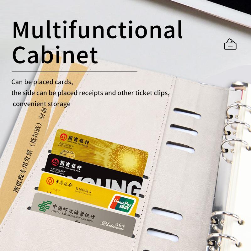 Factory Direct Sale Fingerprint Lock Notepad Loose-leaf Notepad Calculator with Card Slot Notepadleather Notebook Box and Pen