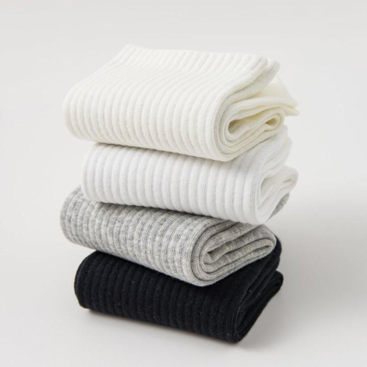 Long-staple Cotton Men's Solid Color Antibacterial Fitted Breathable Cotton Socks for All Seasons, Casual and Breathable Black Socks