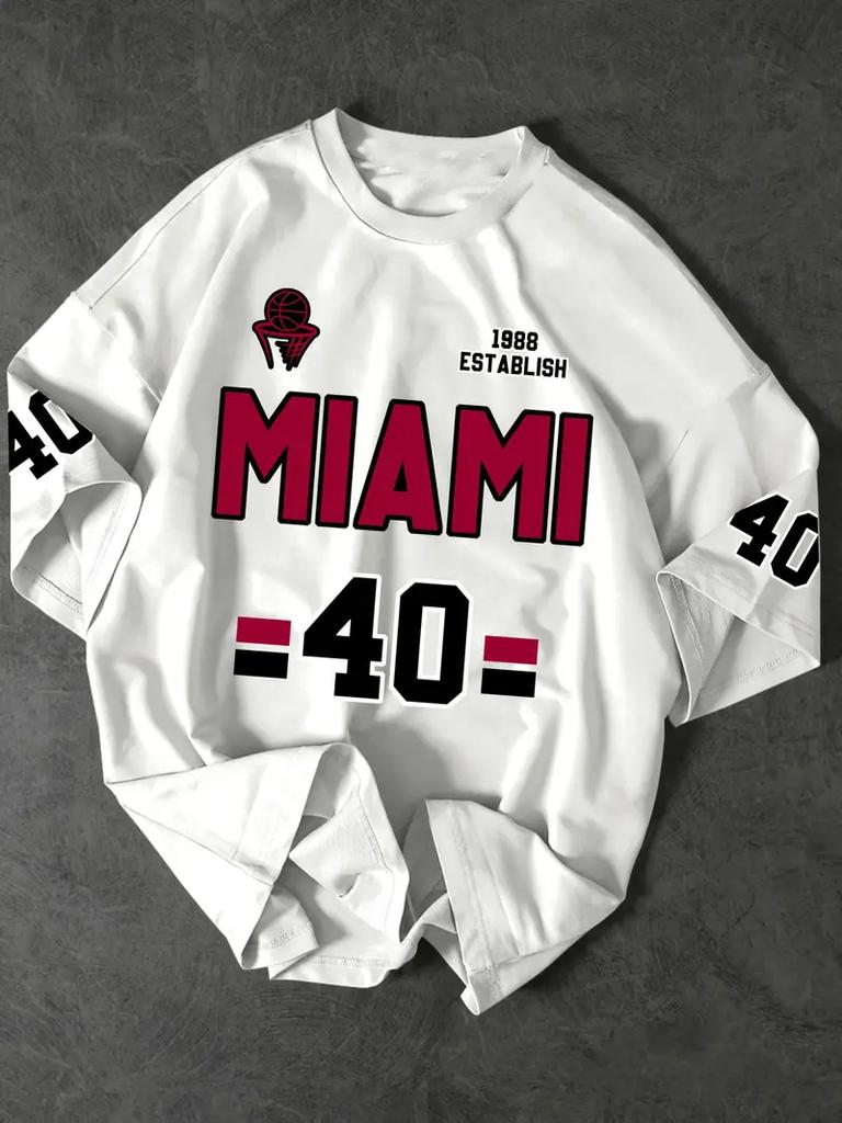 Men's Sports Jersey Miami NO.40 Print Short Sleeve T-Shirt Summer Graphic Tee Jerseys Plus Size Women's Sport T-Shirt Tops