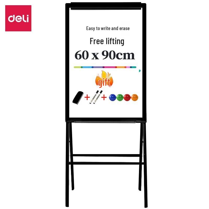 Deli 7890 Magnetic A-Frame Whiteboard with Paper Clamp, 60x90cm