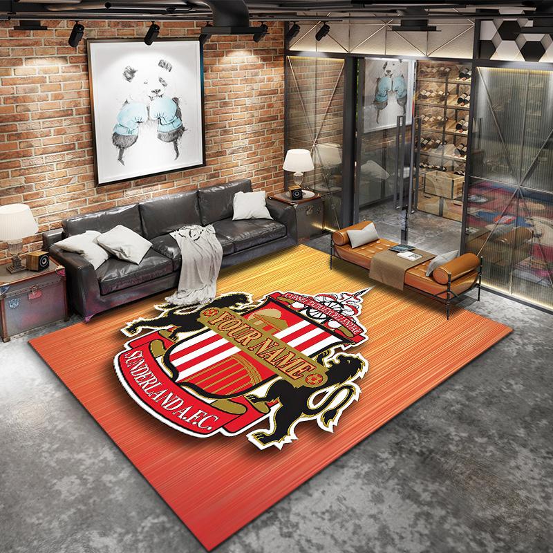 Sunderland Association Football Club Custom Name Carpet Rug For Living Room Bedroom Home Sofa Decoration Kids Play Nonslip Floor Mat