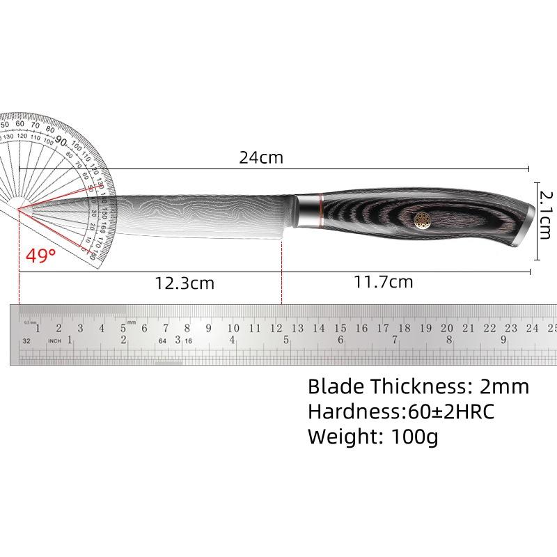 5Inch 67 Layers Damascus Steel Utility Knife Fruit Knife Sushi Knife Kitchen Vegetables Cutting Knives