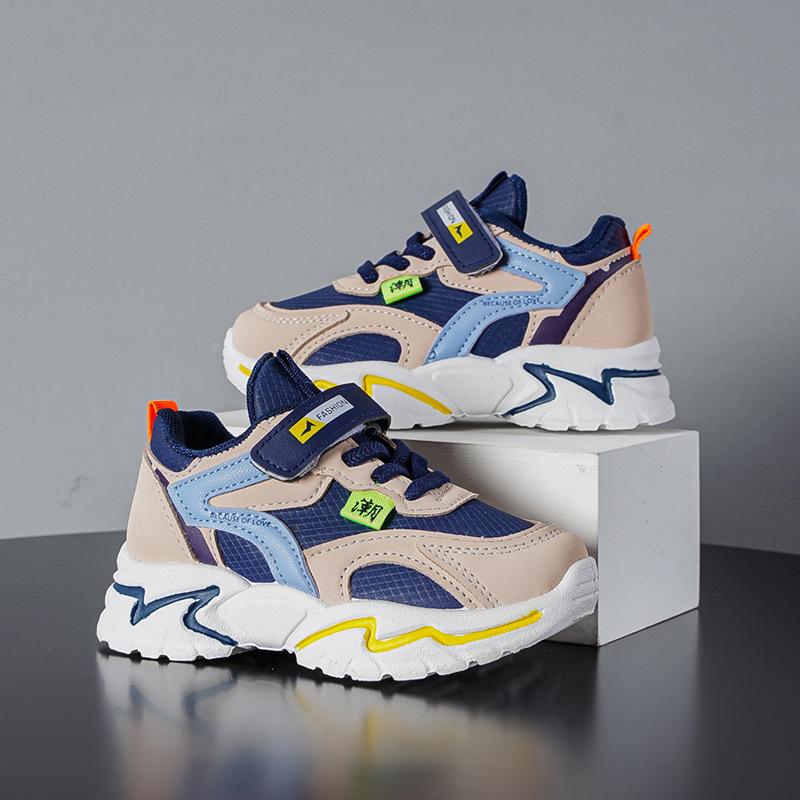 

Детские осенние новые спортивные туфли из сетки и кожи, студенческие кроссовки для баскетбола с мягкой подошвой, кроссовки для детей среднего и старшего возраста 26