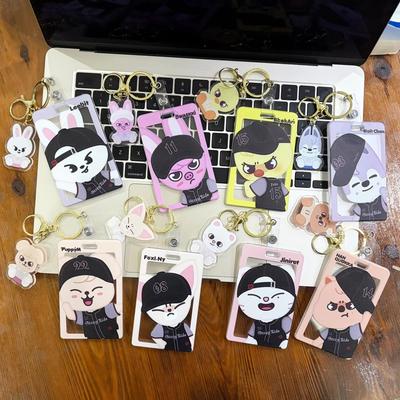 Skzoo Stray Kids Dessin Animé Mignon Dessin Animé Mignon Dessin Animé Mignon Porte-Carte d'Identité Étudiant Porte-Carte Repas Bus Sac Pendentif Jouet Cadeau pour Fans
