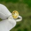 Sterling Silver Natural Citrine Sister Statement November Birthday Ring Size 9