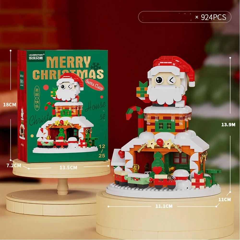 Regali di Natale Serie Micro Blocchi da Costruzione Babbo Natale Renna Puzzle Mattoncini da Assemblare Decorazione da Tavolo Giocattoli Bambini