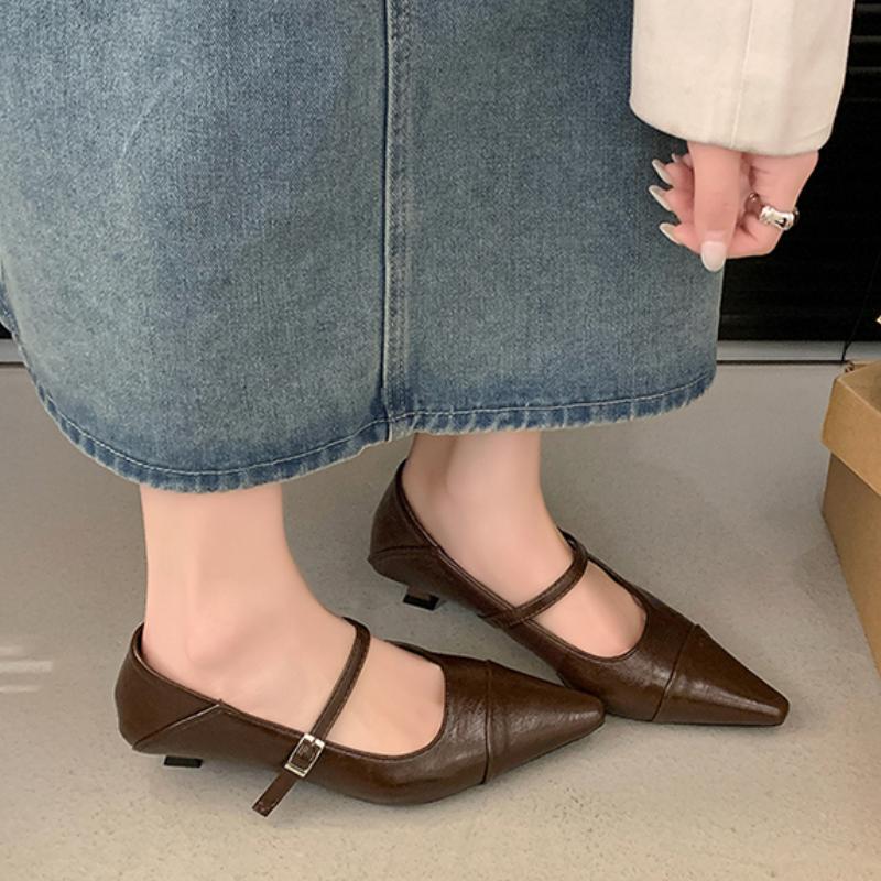 Fashion Sexy Pointed Toe Women Shoes Shallow Mid Heels Pumps 2025 Spring Fashion Official Shoes New Brand Dress Designer Chaussures Lady