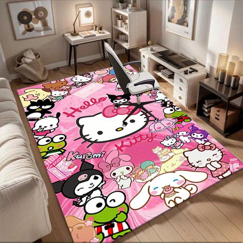 1pc Sanrio Hello Kitty Mermaid Printed Office Carpet Rectangle Rug Under The Table,Perfect Room Decor for Living Room, Bedroom, Kitchen, Non-slip Floo