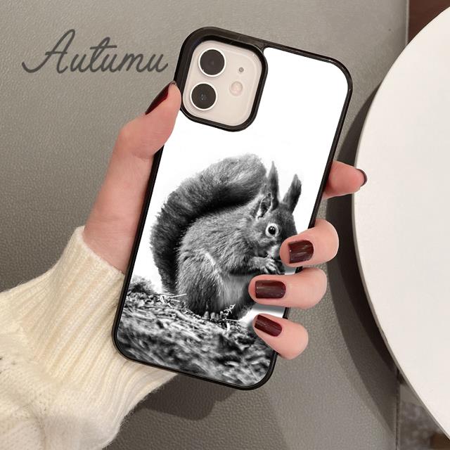 Cartoon Animal Squirrel Phone Case for iPhone 17 Air 15 16 16e 11 12 13 14 Pro Max Plus coque Fundas Shell