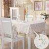 Oilproof & Waterproof Luxury Solid Color Retro Tablecloth with Elegant Printed Fabric