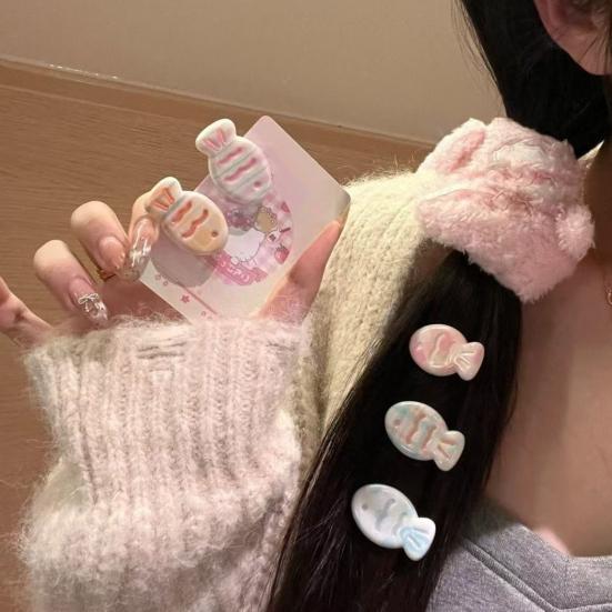 4Pcs Hairpin Cream Macaron Color Snapper Fish Shape Hair Clips Gentle Hold No
