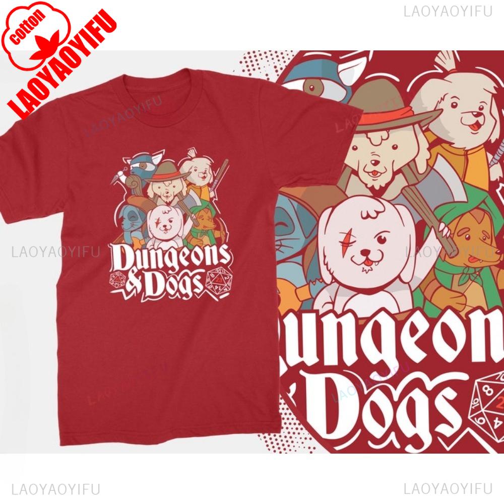 Dungeons and Cats  Dungeons and Dogs T-shirt DnD Gaming Geek Gift D20 Puppy Lovers TShirt Pet Dog Owner Gamer RPG