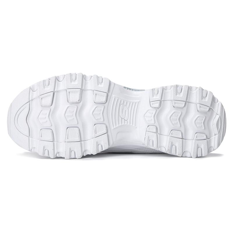 Skechers DLites 1.0 Cuero Simplificado Versátil de Caña Baja Zapatos de Papá Zapatilla para Mujer Plata 896235-WSL