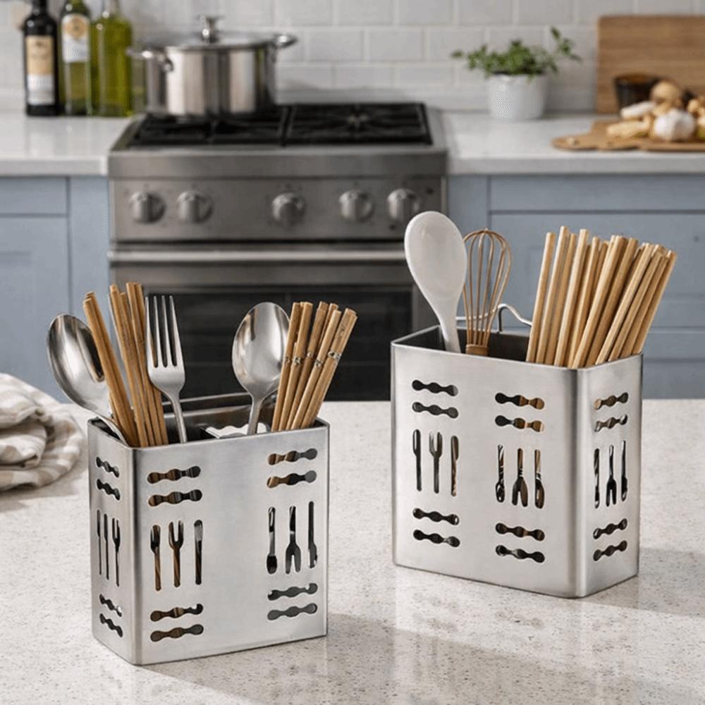Wall Mounted Chopsticks Storage Basket Rust-proof Cutlery Drying Rack  Kitchen Supplies