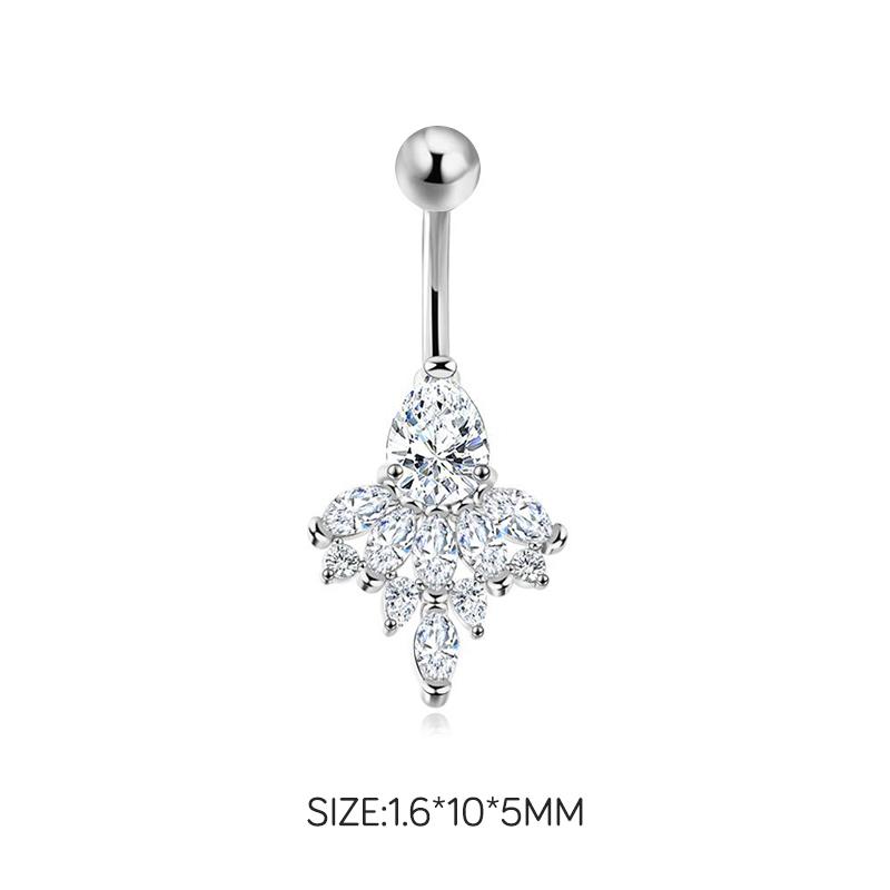 

Ювелирные изделия из нержавеющей стали, изысканное кольцо для пупка из циркония, трендовое женское пирсинг-кольцо для женщин, сексуальные женские панк-кольца для пупка серебряный