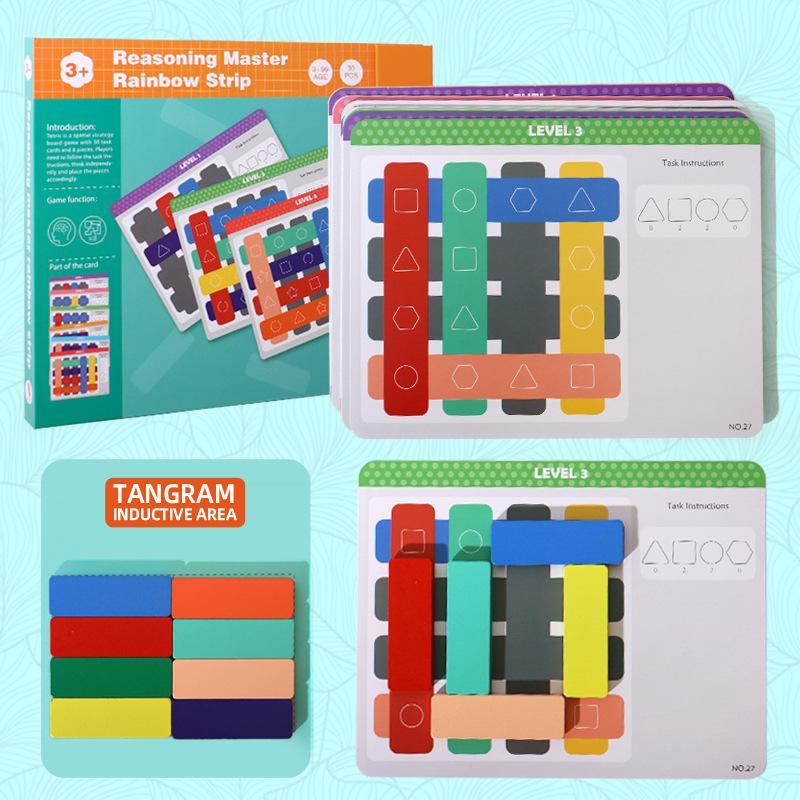 Магнитный танграм для раннего детского образования, обучающее пособие, головоломка на распознавание формы и цвета, сборка, сопоставление, конструктор-головоломка, игрушка