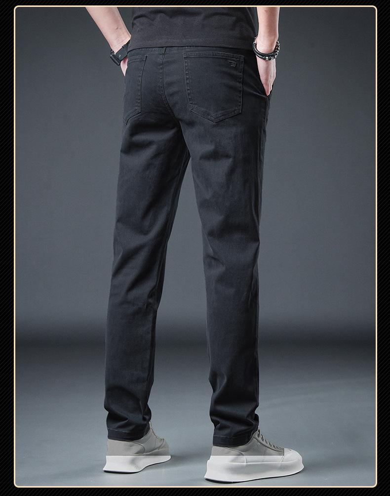 Men's Slim Fit Khaki Cotton Casual Pants - Straight Leg, Light Business Style