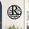 1pc Metal Letter Sign, Surname Family Name Plate for Outdoor Wall, Housewarming Halloween Christmas New Year Gift