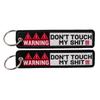 Warning Sign Embroidery Funny Quotes Key Fobs Key Tags Keychain For Motorcycle Cars Key Holder Jewelry Gifts