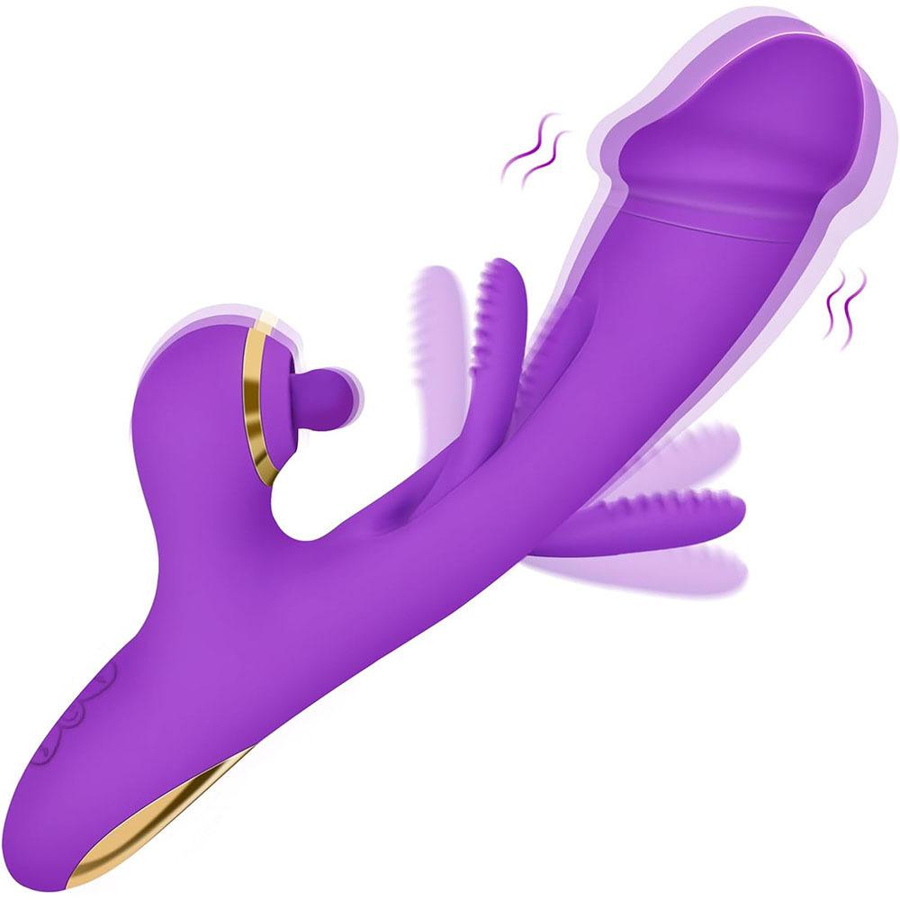 Tapping Vibrator Realistic Fake Clitoral Stimulator Breast g-spot Massager 3 in 1 Powerful Tapping Female Masturbator