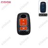 Carbon Fiber Remote Car Key Fob Cover Case Shell Holder Protector For Toyota Yaris Ativ Raize Veloz Avanza Rush Perodua Daihatsu