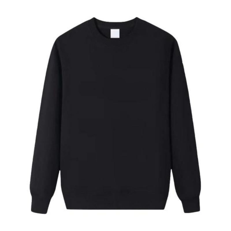 Yousheng Autumn Winter Men Top O Neck Loose Pure Color Elastic Cuffs Pullover Mid Length Sport Daily Wear School Sweatshirt