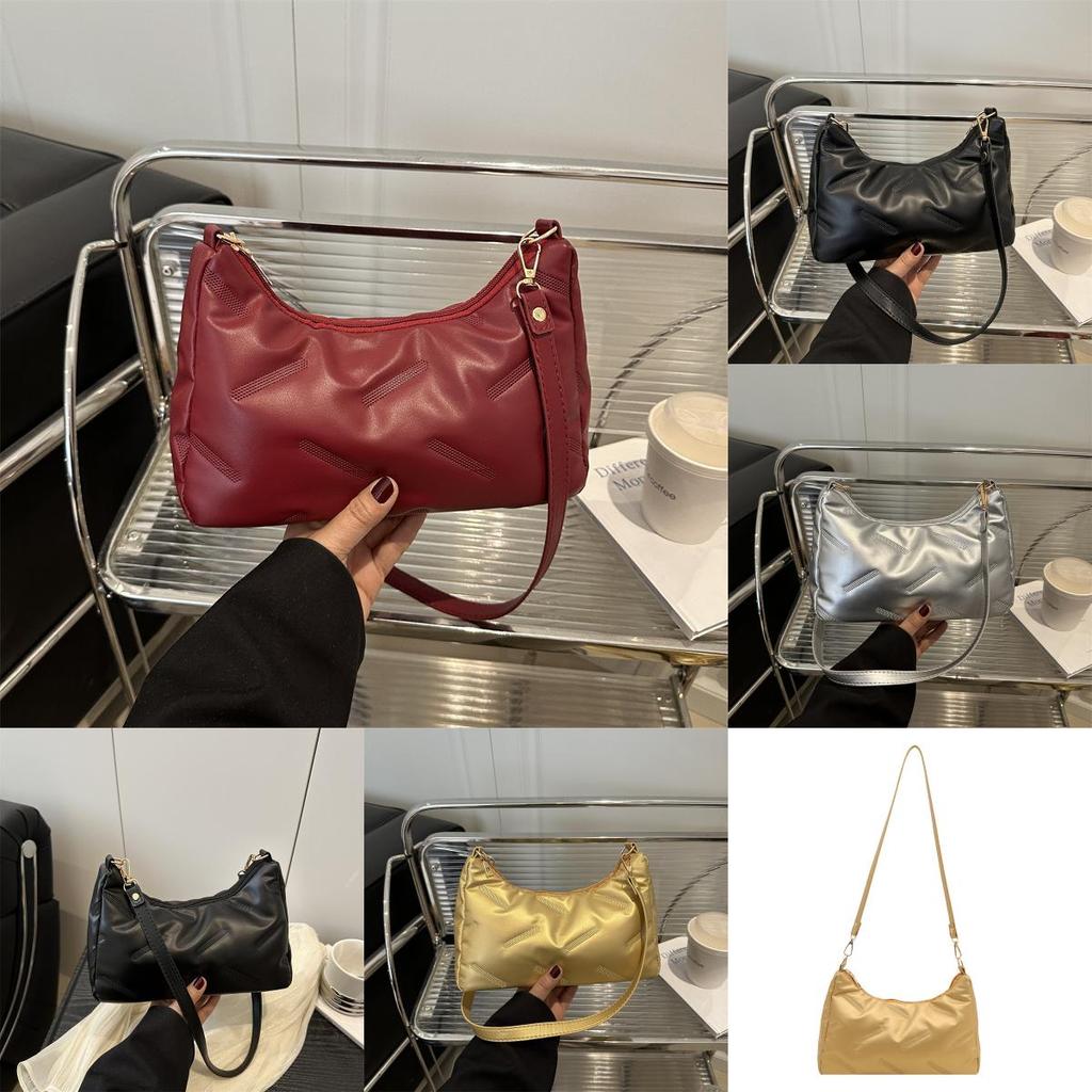 Einfarbige Single-Shoulder-Tasche aus PU für Damen mit Handytasche im Urban Style